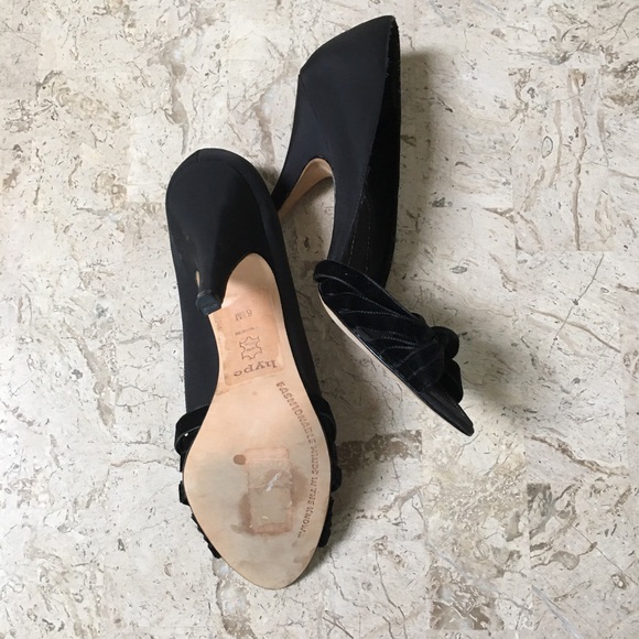 Elegant Evening Black Dress Pump Open Toe High Heel by Hype Size 6.5 - Picture 8 of 13